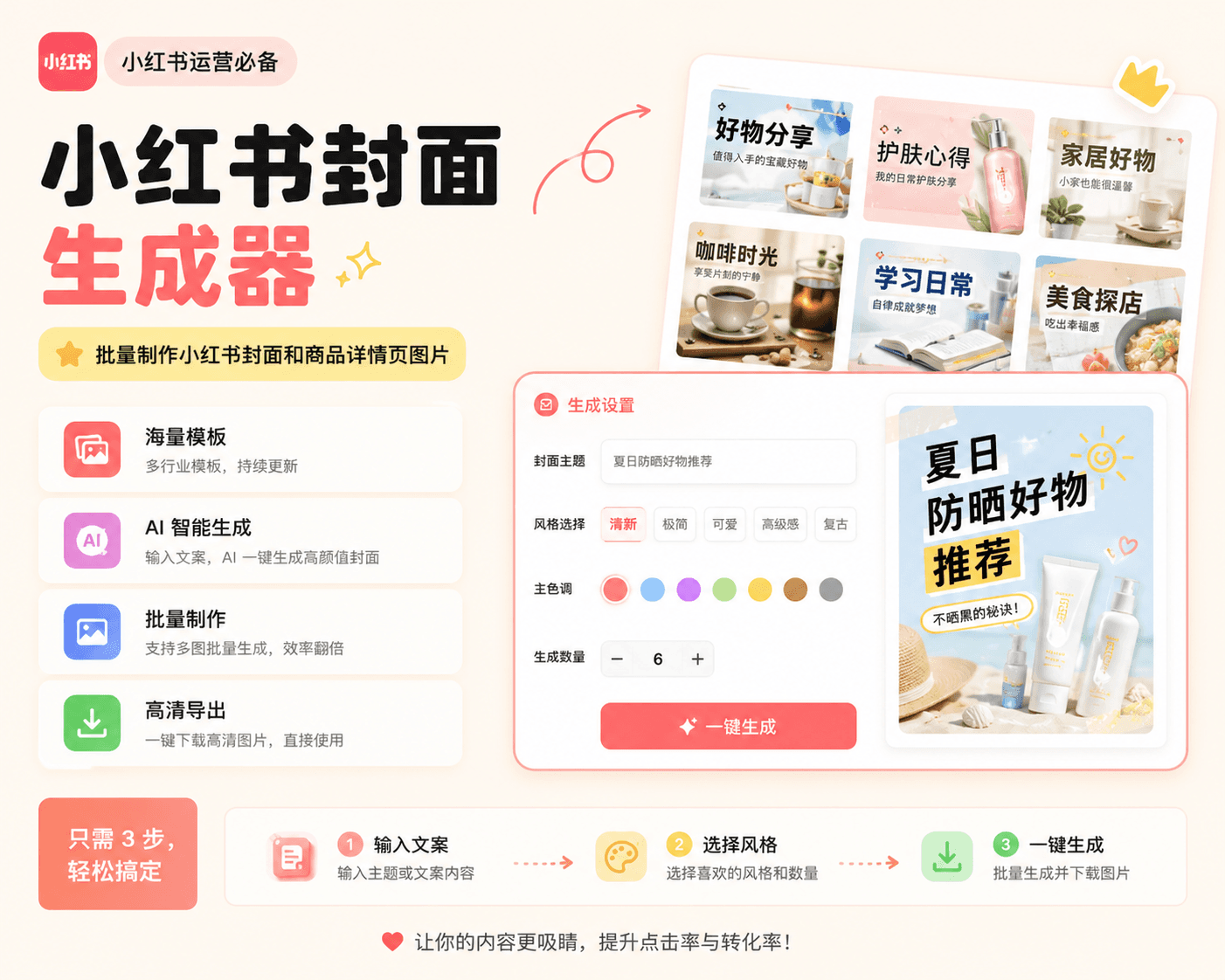 小红书封面生成器界面方案