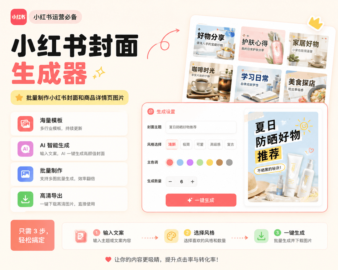 小红书封面生成器界面方案
